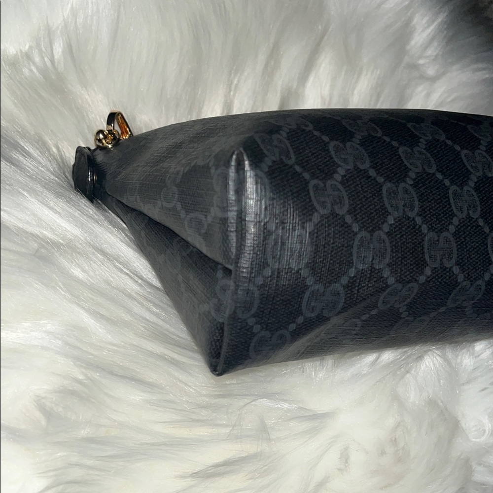 Vintage Gucci Black GG Supreme Monogram Clutch Crossbody Chain Bag - Picture 9 of 12
